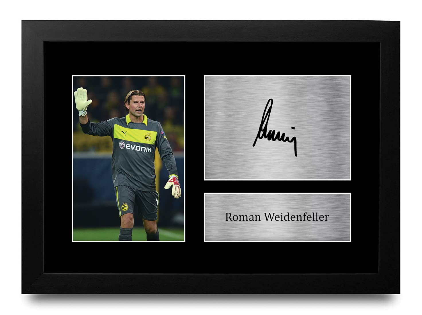 HWC Trading FR A4 Roman Weidenfeller Borussia Dortmund Gifts Printed Signed Autograph Picture for Football Fans and Supporters - A4 Framed