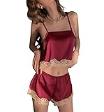 SINROYEE Women Sexy Lace Pajamas Lingerie Set High