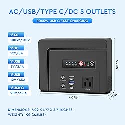 Powkey Portable Power Station with Solar