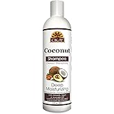 Okay Coconut Deep Moisturizing Shampoo Helps Replenish Moisture And Elasticity For Healthy Strong Hair Sulfate,Silicone,Paraben Free For All Hair Types and Textures Made in USA 12oz