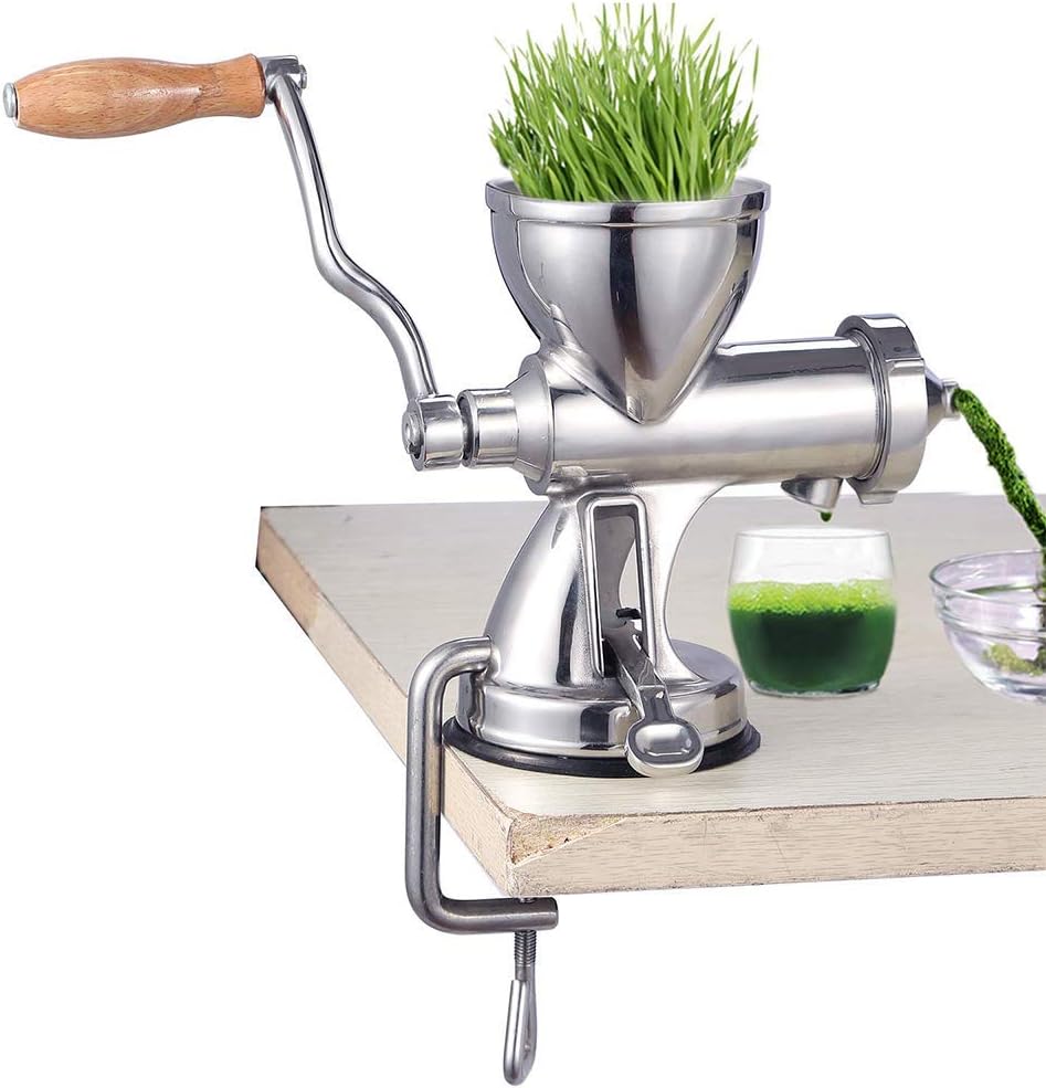 Juicer,Portable Juicer, Heavy Wheatgrass Duty Stainless Steel Leafy Green Juicer DIY Extractor Tool Easy to Operate Commercial and Household, Silver