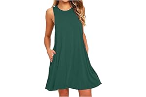CLLIOS Sundresses for Women 2025 Sleeveless T Shirt Dress Loose Tank Top Dresses Beach Vacation Dresses Plus Size Flowy Dress