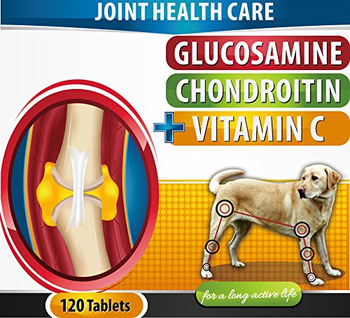 Extra Strength Chewable Joint Supplement For Dogs 120 Bacon Flavored Tablets with 500mg Glucosamine 400mg Chondroitin 166mg Vitamin C Improve Comfort Joint Flexibility Reduce Joint Pain Made In USA