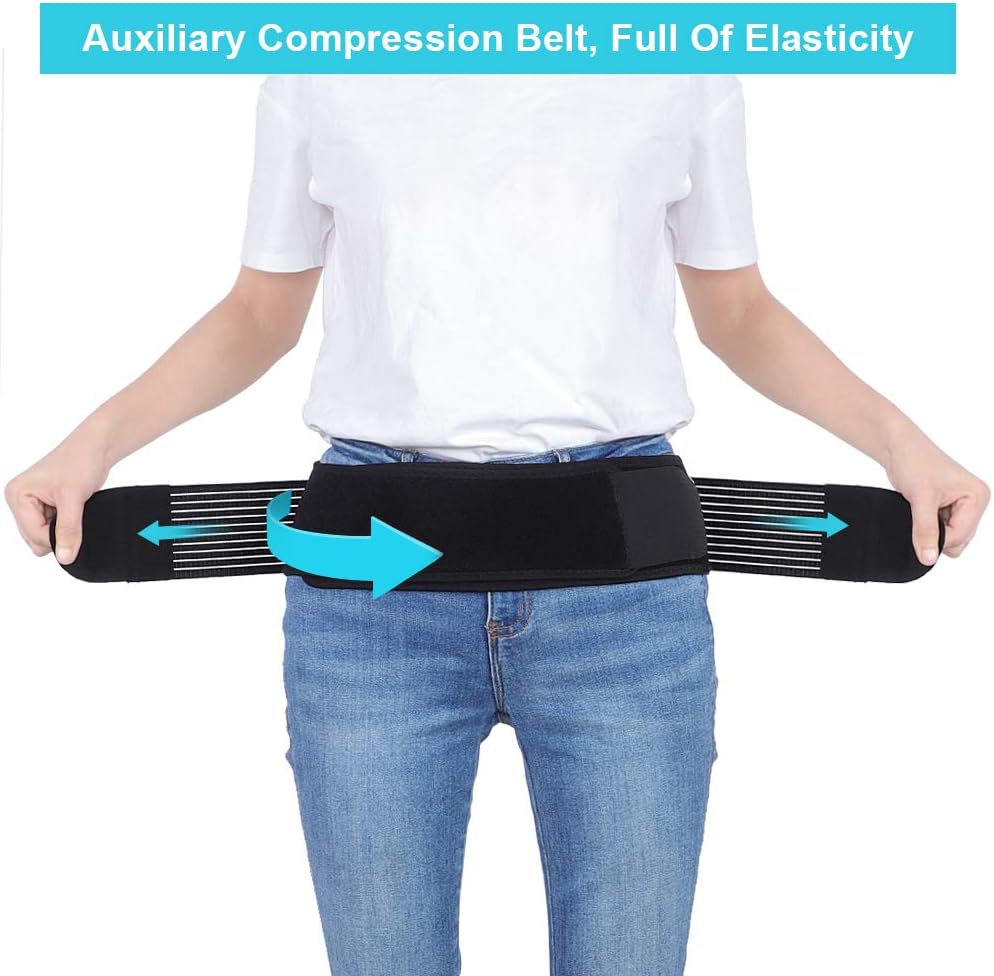 Sacroiliac Belt, SI Belt Sciatica Belt Hip Brace Waist Support with Elastic Compression Band to Stabilize SI Joint and Relieve Sciatic Nerve, Pelvis, Lower Back and Hip Pain for Men and Women: Health & Personal Care