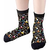 Samgula Science Experiment Crew Socks for Woman Size 6-8 Chemistry Biology Physics Math Creative Girls Socks