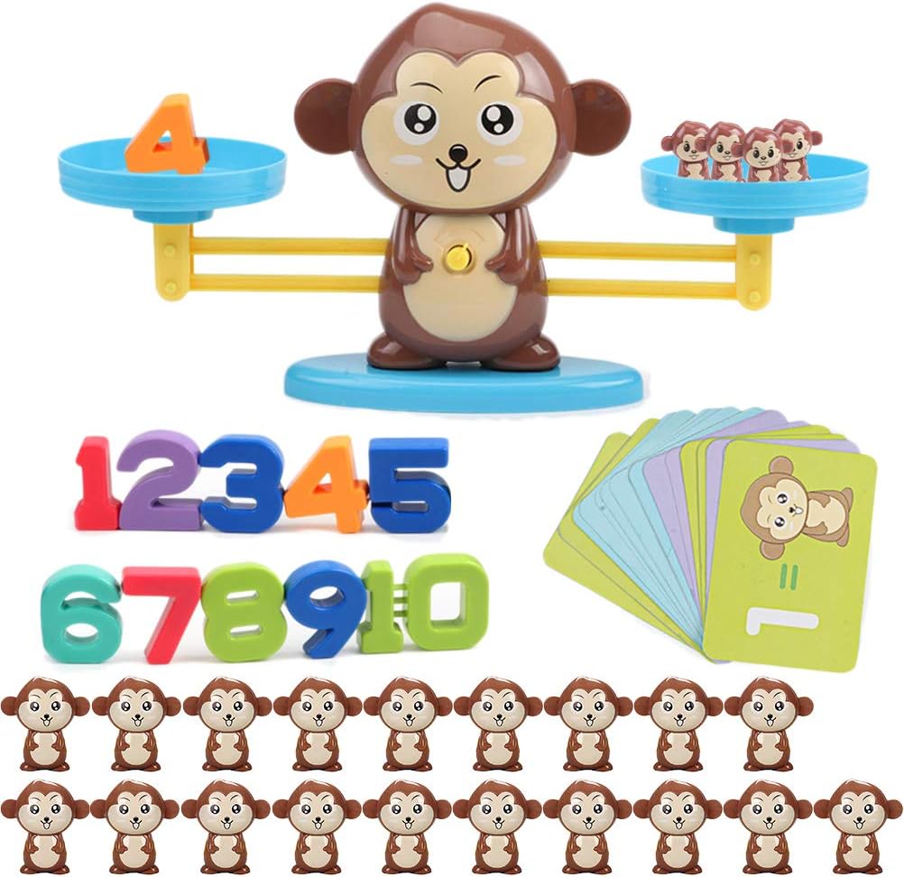 Digital Monkey Scales Educational Scales for Children Early Learning Digital Addition and Subtraction Mathatic Scales Toys