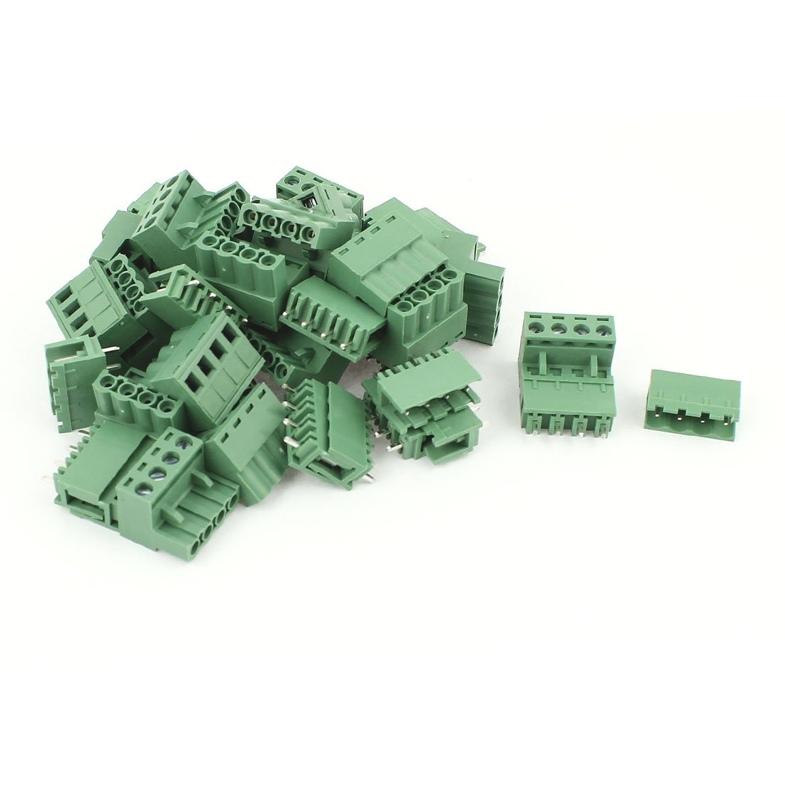 sourcing map 20 Pair 4 Pins 5.08mm Pitch Male Female PCB Screw Terminal Block