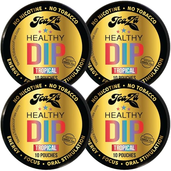 TeaZA Energy Pouches - Tobacco Free Chew Nicotine Free, Smokeless