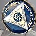 Bright Star Press 25 Year Midnight Blue AA Alcoholics Anonymous Medallion Chip Tri Plate Gold & Nickel Plated