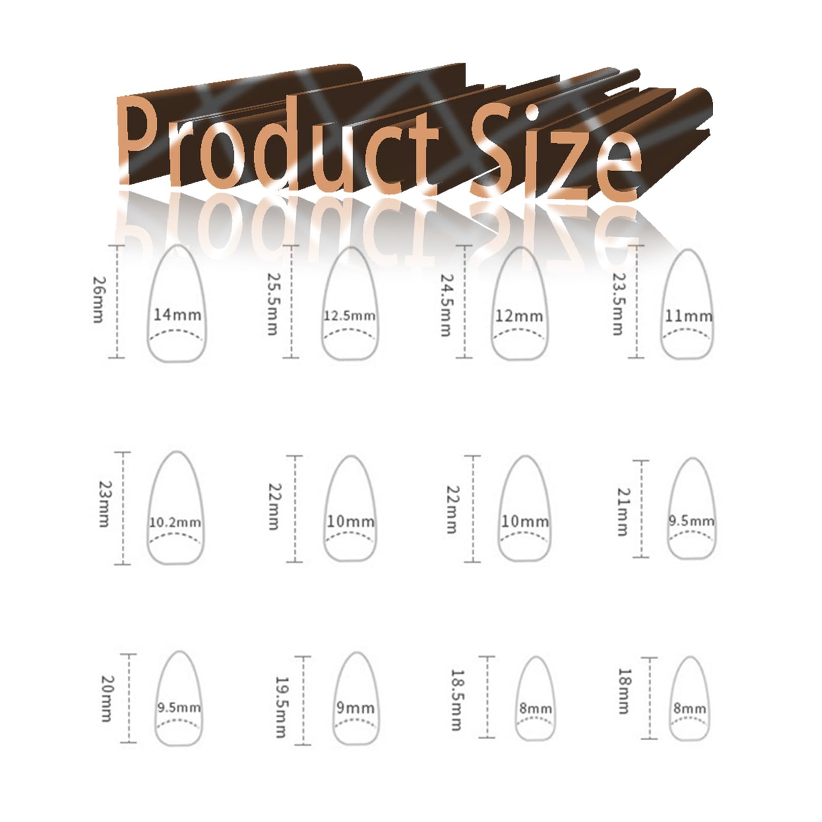 Bronze Chrome Press on Nails Medium Almond, Stiletto Fake Nails with Bling Design, Glossy Mirror Metal Acrylic False Nails Stick on Nails for Women Girls, Gel Glue on Nails for Daily Party Wear - Image 6