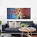 Wieco Art Dazzling Beauty Modern Large Stretched and Framed 100% Hand Painted Red Flowers Artwork Abstract Floral Oil Paintings on Canvas Wall Art for Living Room Bedroom Home Decorations 24x48