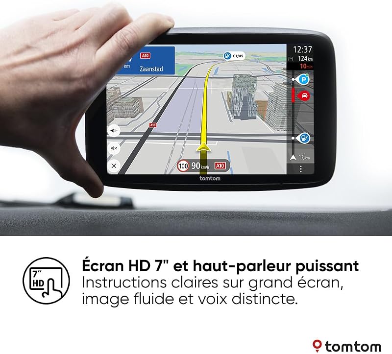 GPS GO Superior (Ecran 7 Pouces, Info Trafic, Alertes de Zones de Danger, Cartes Monde, Mise à Jour Rapide Via WiFi, Prix du Carburant, Fixation Magnétique Alimentée) - Nouveau Logiciel