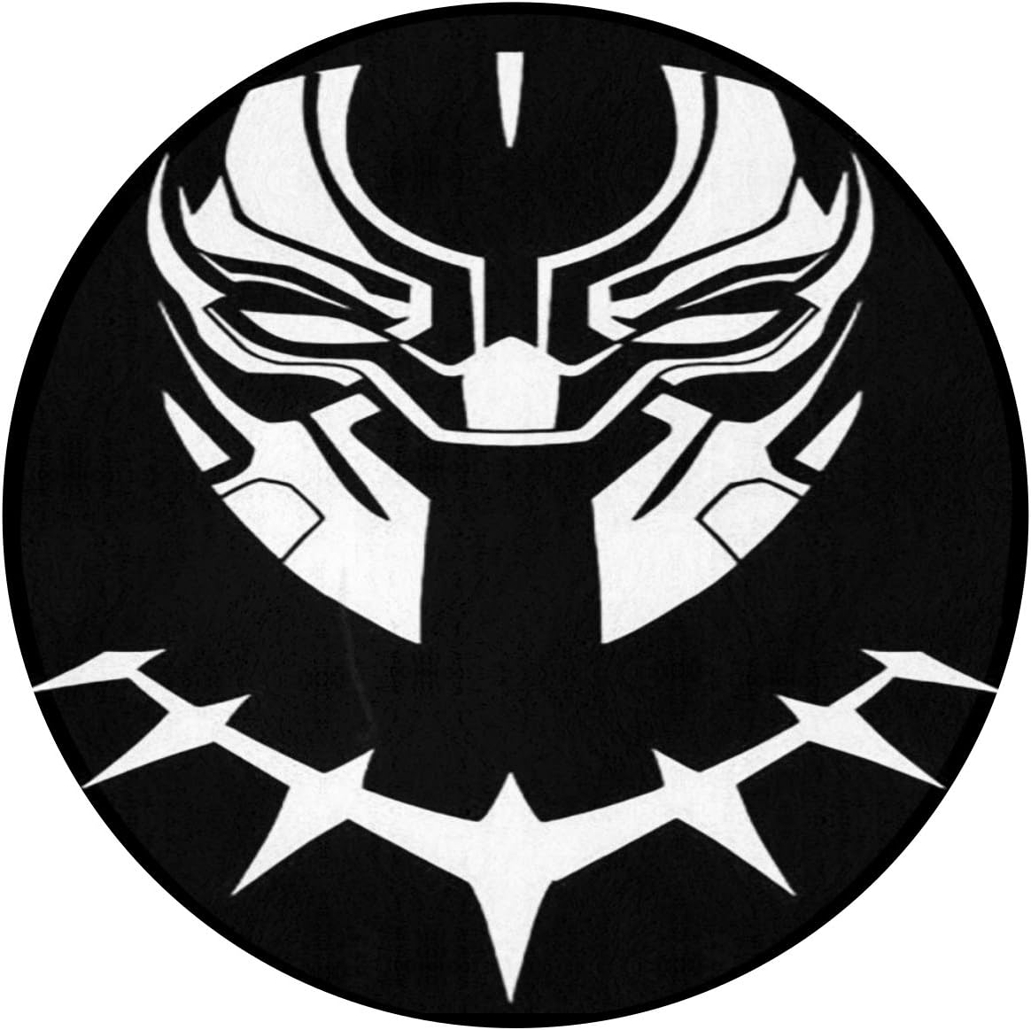 HARLEY MARTIN Welcome Doormat Marvel's Black Panther Non-Slip Round Area Rug Mat Living Room Study Floor Mat (60cm/23.6")