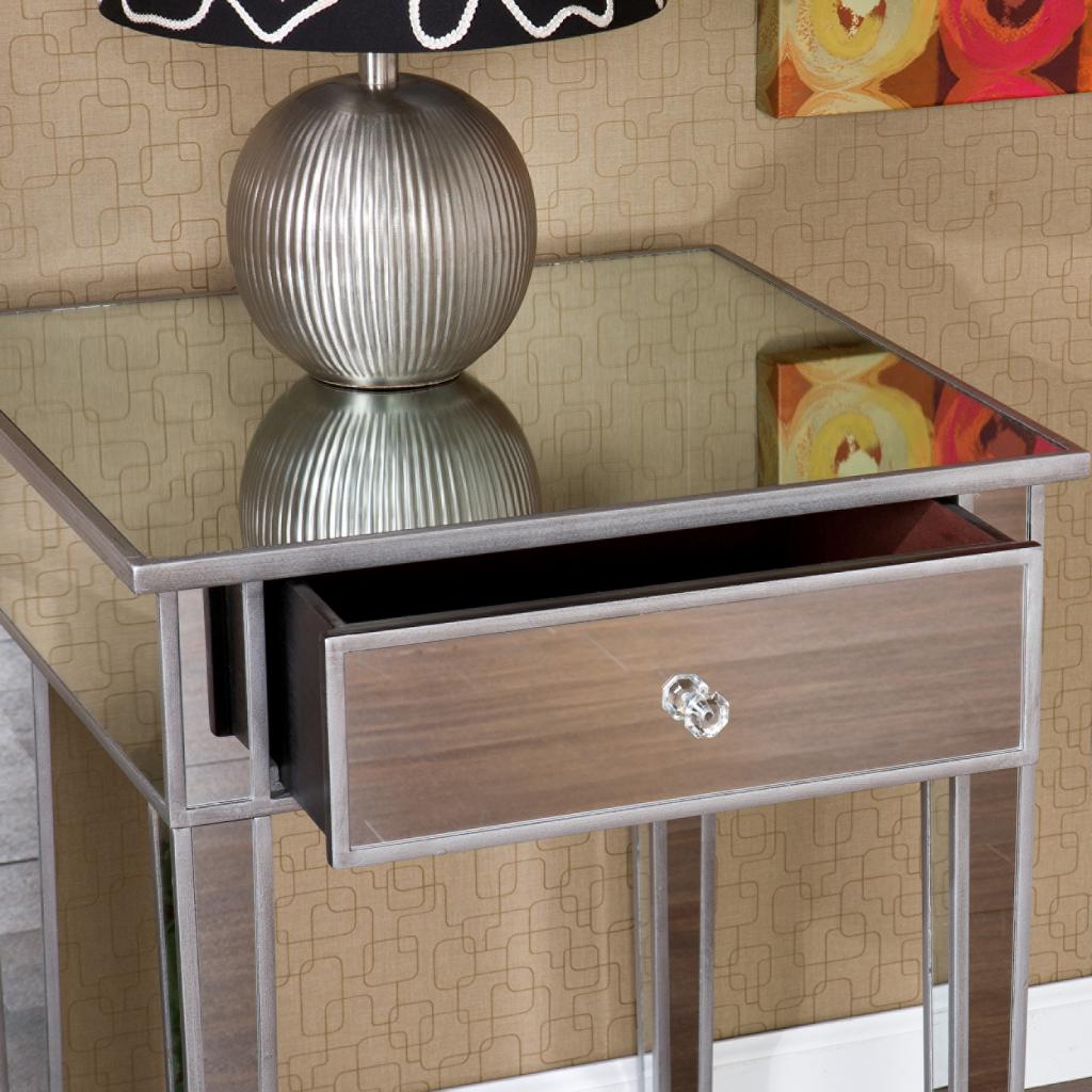 SEI Mirage Mirrored Accent table End Tables