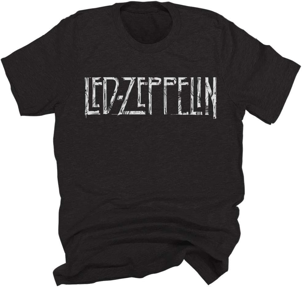 Led Zeppelin Distressed Hand Drawn Logo Men's T-shirt Tee Rock
