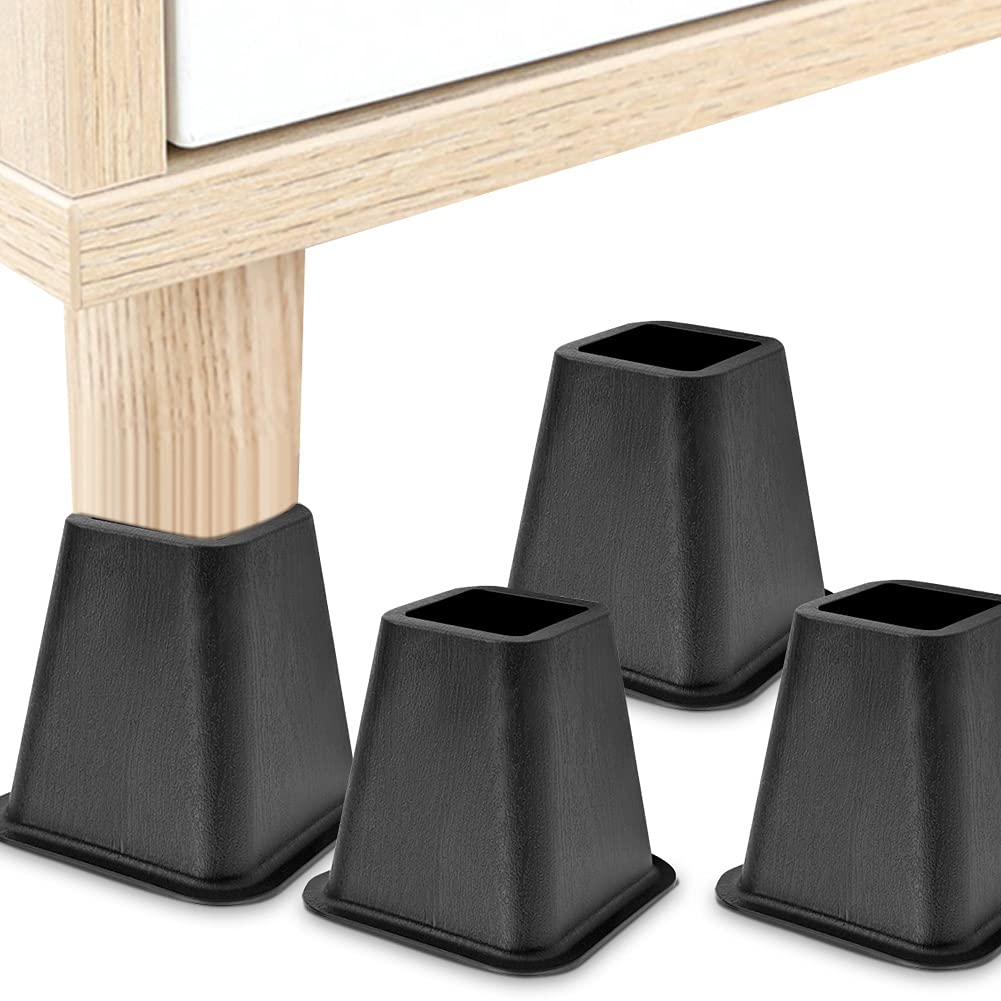 Ejoyous Set of 4 Furniture Riser, Furniture Riser, Bed Riser, Table Riser, Elephant Foot, Bed Riser, Height For Bed Chair, Desk, Table 16.5 * 15.5 cm The Total Load Capacity Is 500 Kg