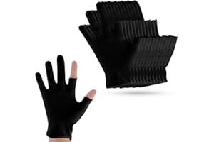 Dimeho 6 Pairs Moisturizing Cotton Gloves Touchscreen Overnight Sleeping Gloves Lightweight Nighttime Lotion Gloves for Bedtime Dry Hand Therapy Sensitive Irritated Skin SPA (Black)