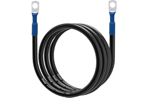 DIGI MARKER 2 AWG Battery Cables - 4ft(48 inch) Battery Inverter Cables with Terminals 3/8" Lugs -Replacement Copper Wire Cables for Car,Truck,RV,Automotive, Marine, Solar, ATV