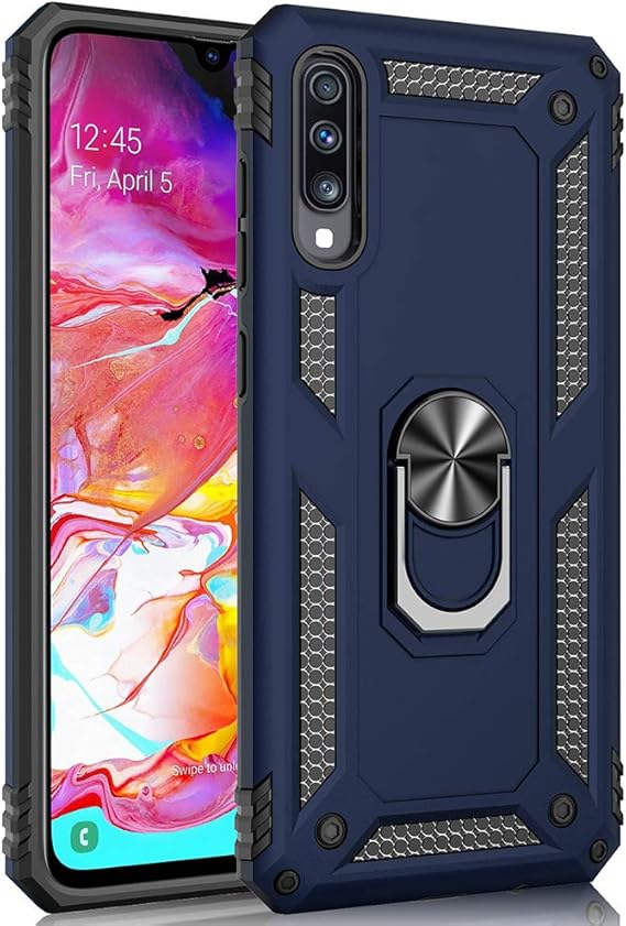 Amazon.com: Samsung Galaxy A70 Case, Extreme Protection Military Armor Dual Layer Protective Cover with 360 Degree Unbreakable Swivel Ring Kickstand for Samsung Galaxy A70 Blue: Electronics