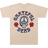 Grateful Dead Unisex-Adult Exclusive Simple Peace Steal Your Face Rose Tee
