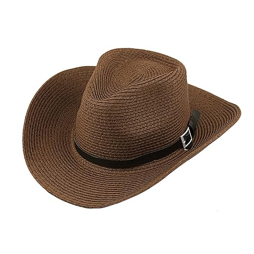 Unisex Cowboy Hut, Frau Herren Faltbar Strohhut, Großer Krempe Sommerhut, Anti UV Panama Hut, Weiblicher Sommer Hut Sonnen UV