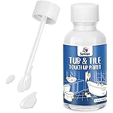 Tub Tile Gloss White Paint Touch Up Paint Kit for Bathtub Porcelain Repair Scratches Cracks Chips on Porcelain Acrylic Enamel Cast Iron Tiles Sinks Toilets White
