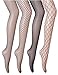 Veniroc Fishnets Stockings 4 Pairs Pantyhose Black Tights for Women