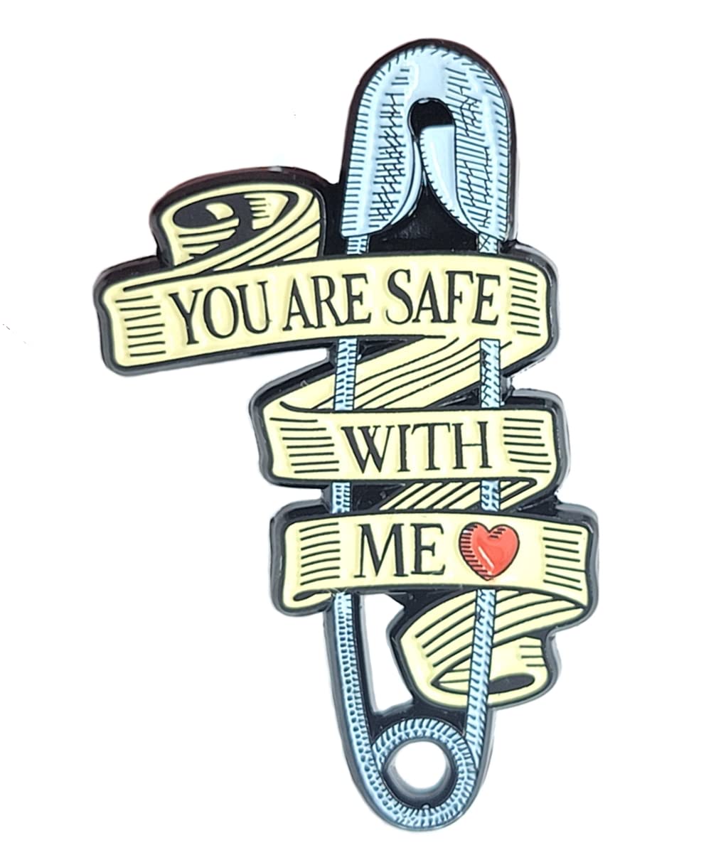 You are Safe with Me Pin | Safe Space Pin | LGBTQ Ally Pin | Safety Pin Enamel Pin Trans Rights #SafeSpace