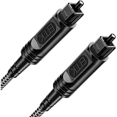 EMK Digital Optical Audio Cable [3 Feet/1M] - Slim Nylon Braided Toslink Fiber Optic Cable for Sound Bar, TV, Home Theater, P