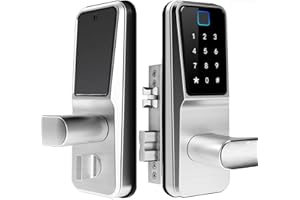 CARDORIA Fingerprint Door Lock,Keyless Entry Keypad Door Lock,Smart Door Lock,Passcode Digital Biometric code Door Lock with Handle/WiFi Remotly/Large Touch Screen,Electronic Auto Door Lock,for 35-65MM Doors