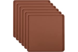 Aulock 6 Pcs Silicone Food Dehydrator Sheets with Edge, Compatible with Cosori/Excalibur/Magic Mill 14" x 14" Trays, Square N