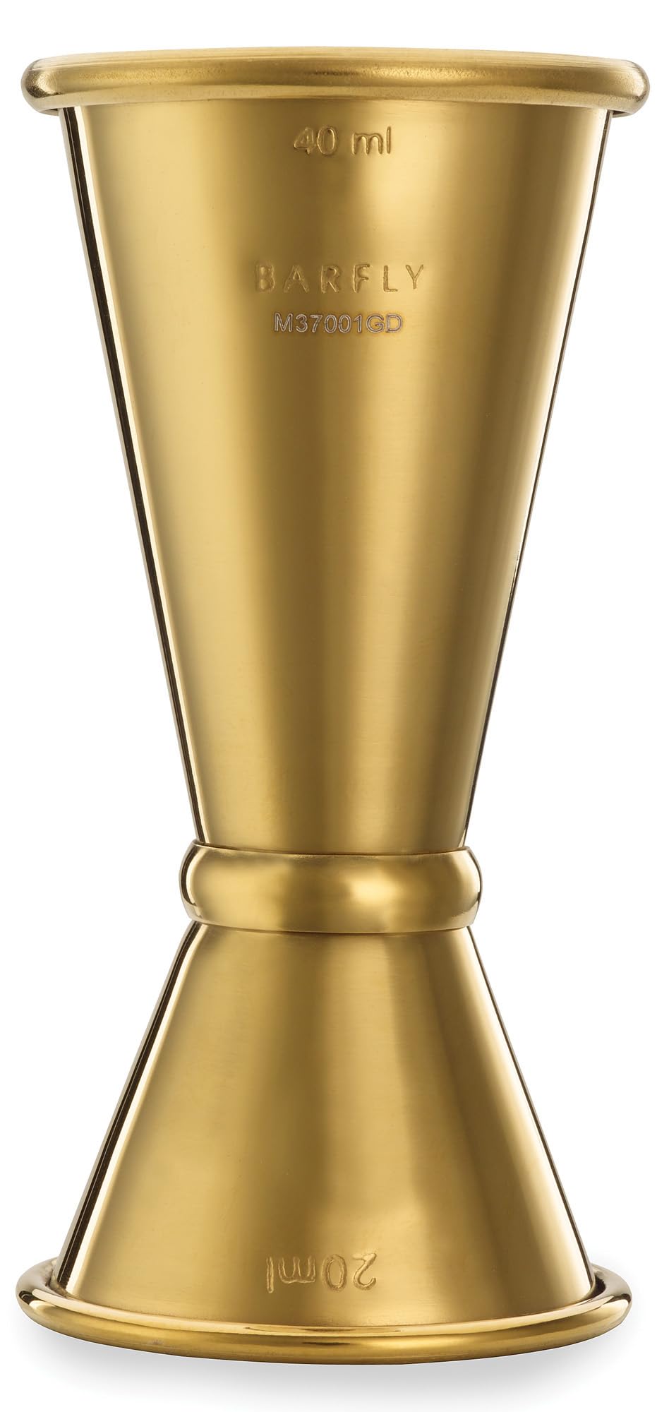 Barfly Japanese Style Jigger, Stainless Steel, Gold, 20 ml x 40 ml