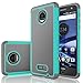 Moto Z Case, Moto Z Droid Case, Tekcoo [Tmajor Series] [Turquoise] Shock Absorbing Hybrid Rubber Plastic Impact Defender Rugged Slim Grip Case Cover Shell for Motorola Moto Z Droid Edition