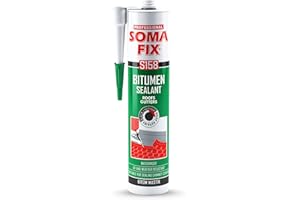PROFESSIONAL SOMA FIX Roof Sealant - Waterproof Bitumen Sealant for Shingles, Gutters & Roofing Felt - Black Rubberized Paste, Leak-Stopper + Weatherproof (10.5 fl.oz / 310ml)