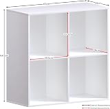 Vida Designs Durham 4 Cube White Bookcase Storage Organizer Living Room view 7