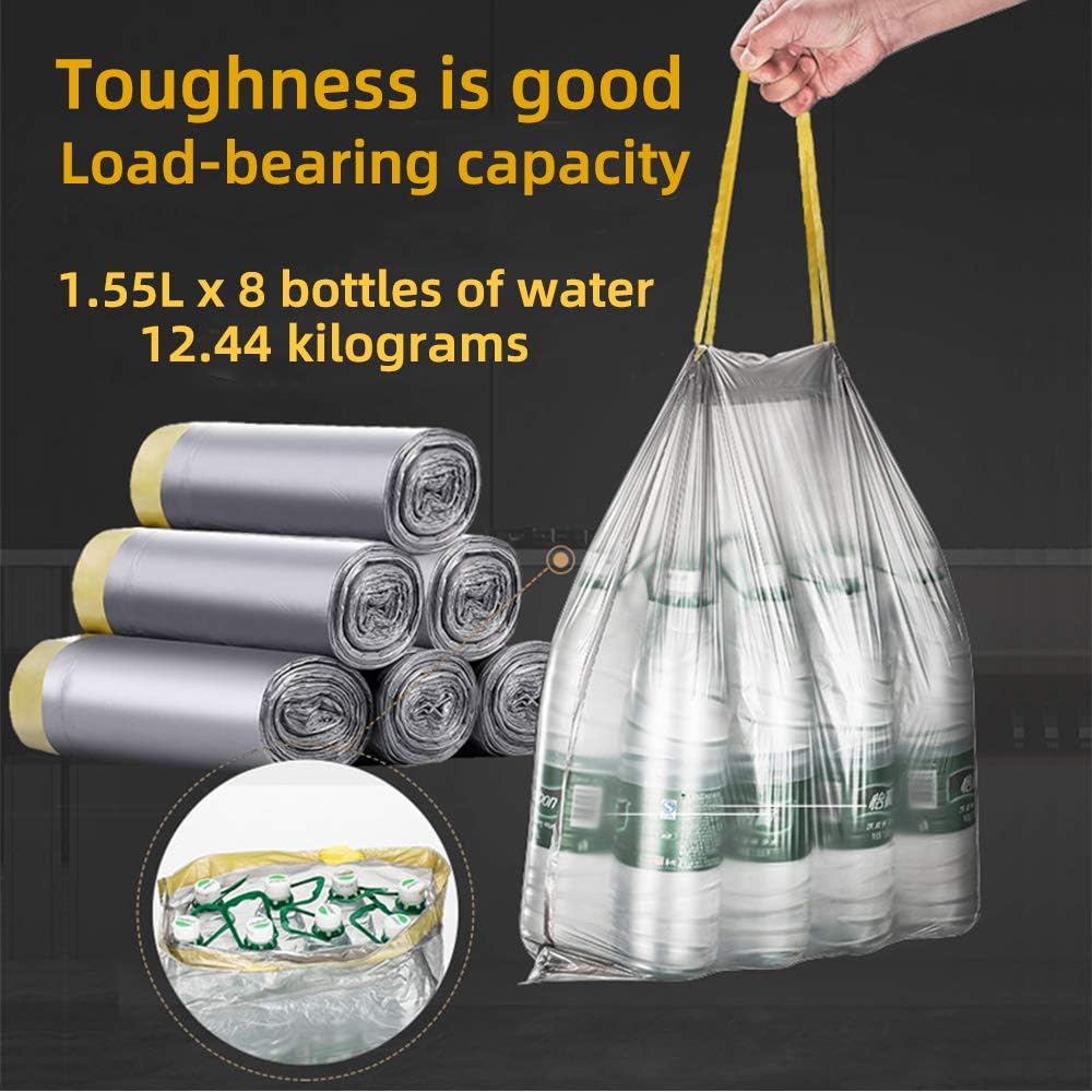 Madeb Bin Bag is Easy to Use, Clean, Can Be Used in Kitchen Garbage Bags and Indoor Garbage Bags, 12-15 Liters, Silver, 75 Bags - Image 4