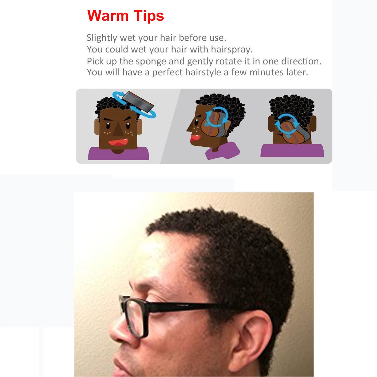 RioRand Magic Twist Hair Brush Curl Sponge Tornado Locking Afro Curling Coil Comb Hair Care Tool(10mm Hole)