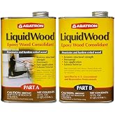 Abatron LiquidWood Kit - 2 Quarts - 2-Part Structural Wood Epoxy Resin - Wood Hardener and Consolidant - Perfect Primer for WoodEpox Epoxy Wood Filler