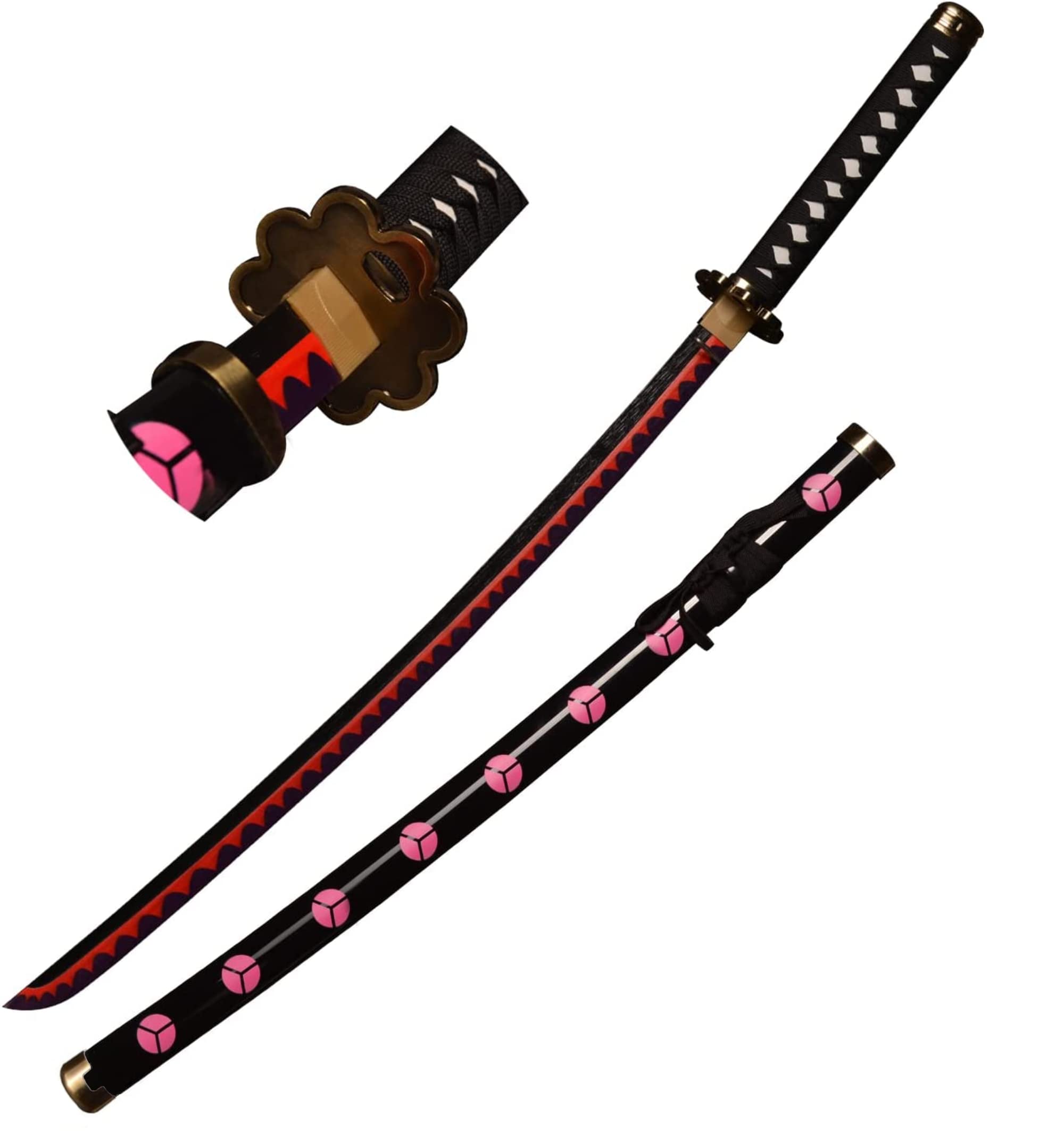 KOGUMA One Piece Roronoa Zoro Cosplay Wooden Swords Replica Props 100cm (Flower)