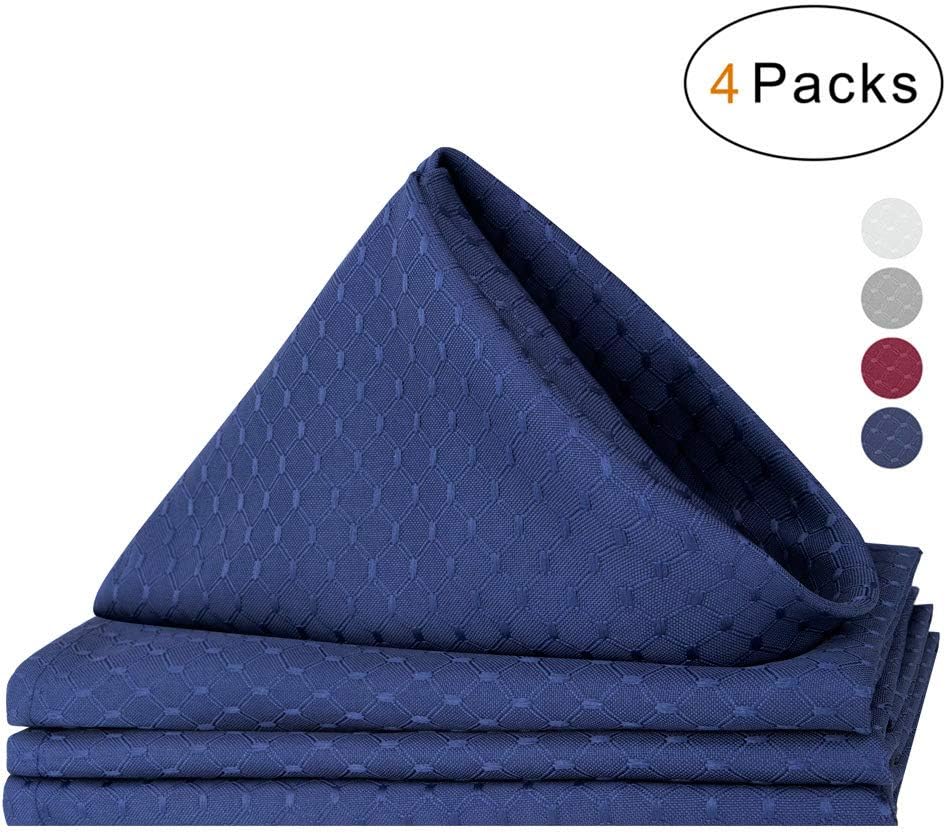 VCVCOO Washable Cloth NapkinsSet of 4,Elegant Waffle Navy Blue Fabric Dinner Napkin Great for Party,Wedding,Christmas,Thanksgiving 17 x 17 Inch