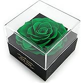Kylin Glory Fresh Cut Flower Preserved Rose for Women Mom Wife Girlfriend - Flower Gift Real Rose Decor for Mother's Day Valentine's Day Wedding Party Celebration Birthday Anniversary (Green)