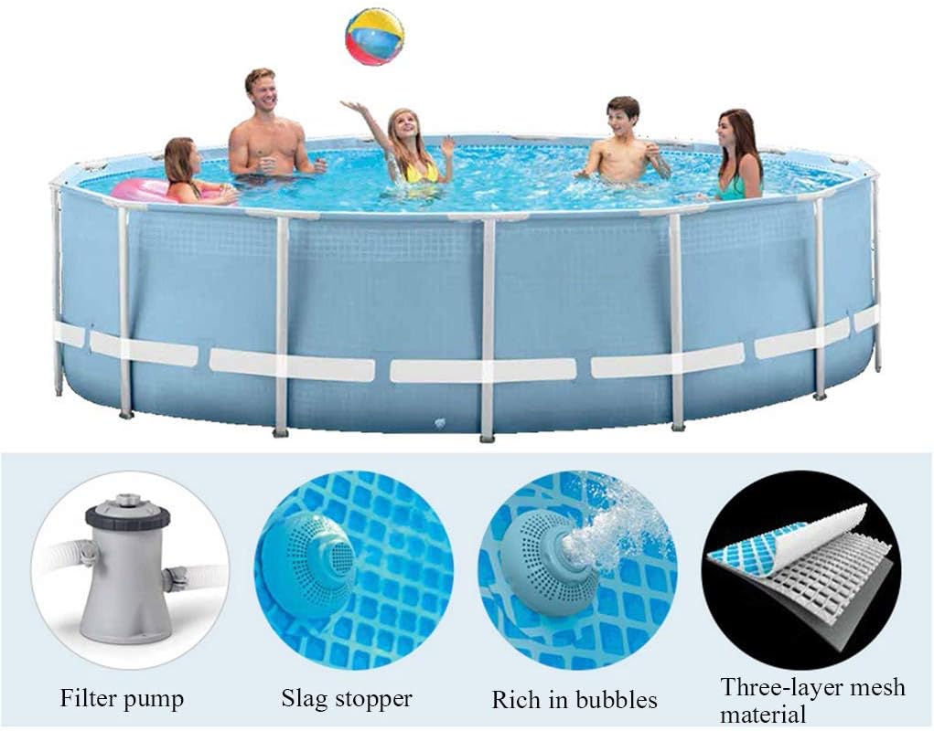 Leisure swimming pool Round Frame Above Ground Pool Set Model Pond Family Filter Pump Metal Frame Structure Pool