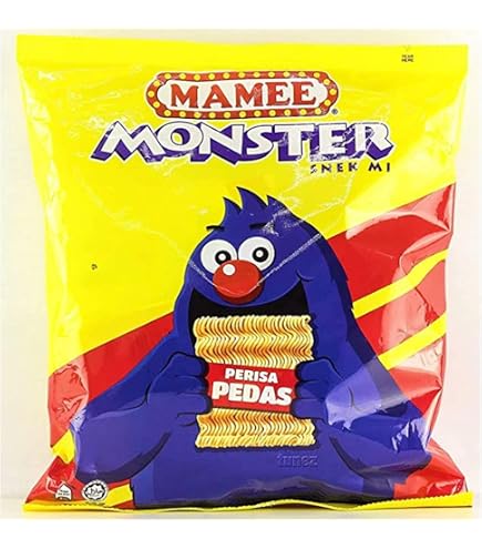 Amazon.com: Mamee Monster Noodle 零食(雞肉口味) 60 克包裝(5 件裝