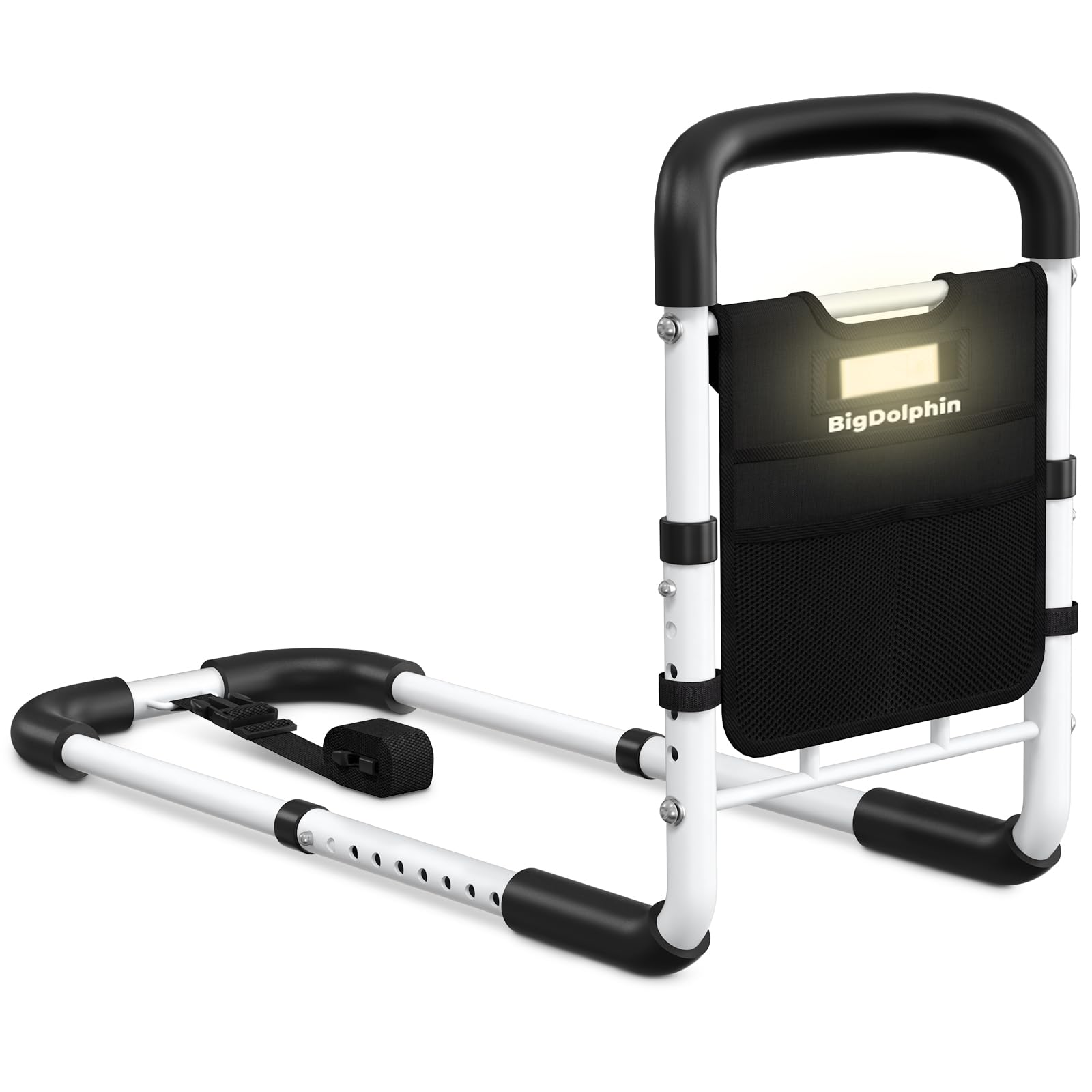 Photo 1 of BigDolphin Bed Rails for Elderly Adults ASTM Approved, Adjustable Bed Cane with Motion Sensor Light, Non-Slip Grip & Storage Pocket, Bed Railings for Seniors Support 350 LBS, Tool-Free