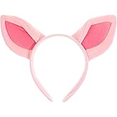 NUOBESTY Pig Ear Headband Halloween Costume Accessory Flexible Pink Animal Ears Hairband for Kids Party Cosplay Performance Prop One Size Fits Most