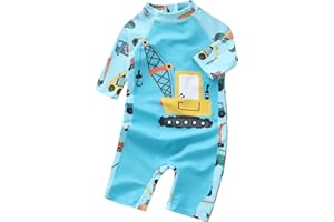 Aisyee Baby Toddler Boys Rash Guard Sunsuits for Boys One Piece Swimsuits Short Sleeve Bathing Suits Beachwear