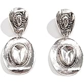 Western Cowgirl Earrings for Women Vintage Cowboy Hat Boot Dangle Earrings Exaggerated Personality Cowboy Earring Country Vacation Party Jewelry for Women