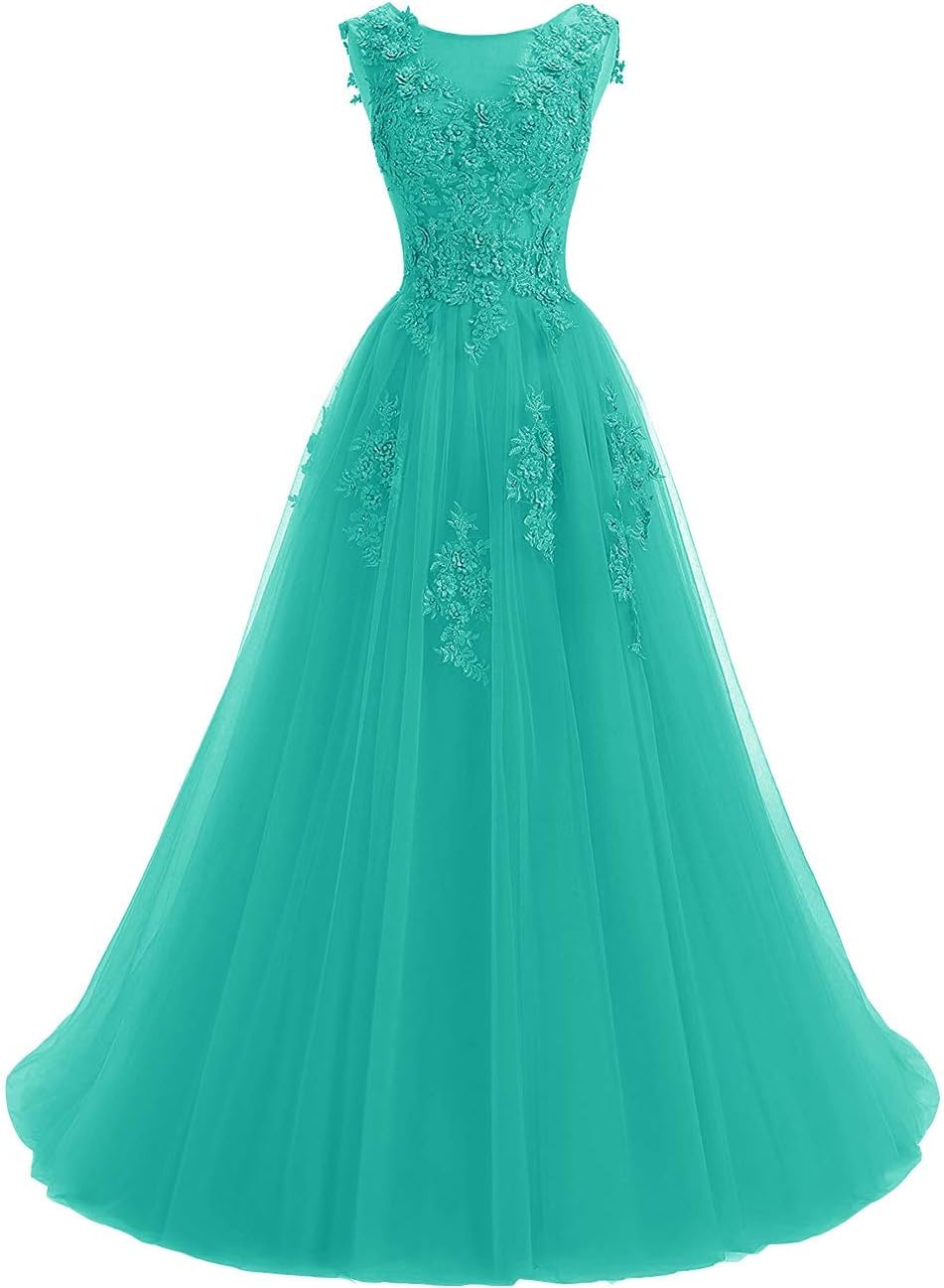 Women's A-Line Tulle Prom Formal Evening Homecoming Dress Ball Gown