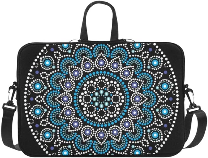 Mandala Art Australian Dot Painting Briefcase Laptop Bag Messenger Shoulder Work Bag Crossbody Handbag For Business Travelling