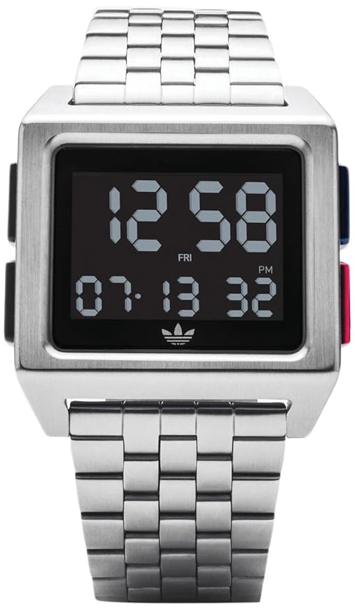 Adidas Herren Digital Uhr mit Edelstahl Armband Z01-2924-00